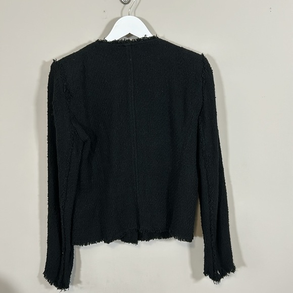 IRO Paris Agnette Black Boucle Jacket Button Down collarless Sz 40 US 8 - Picture 9 of 14